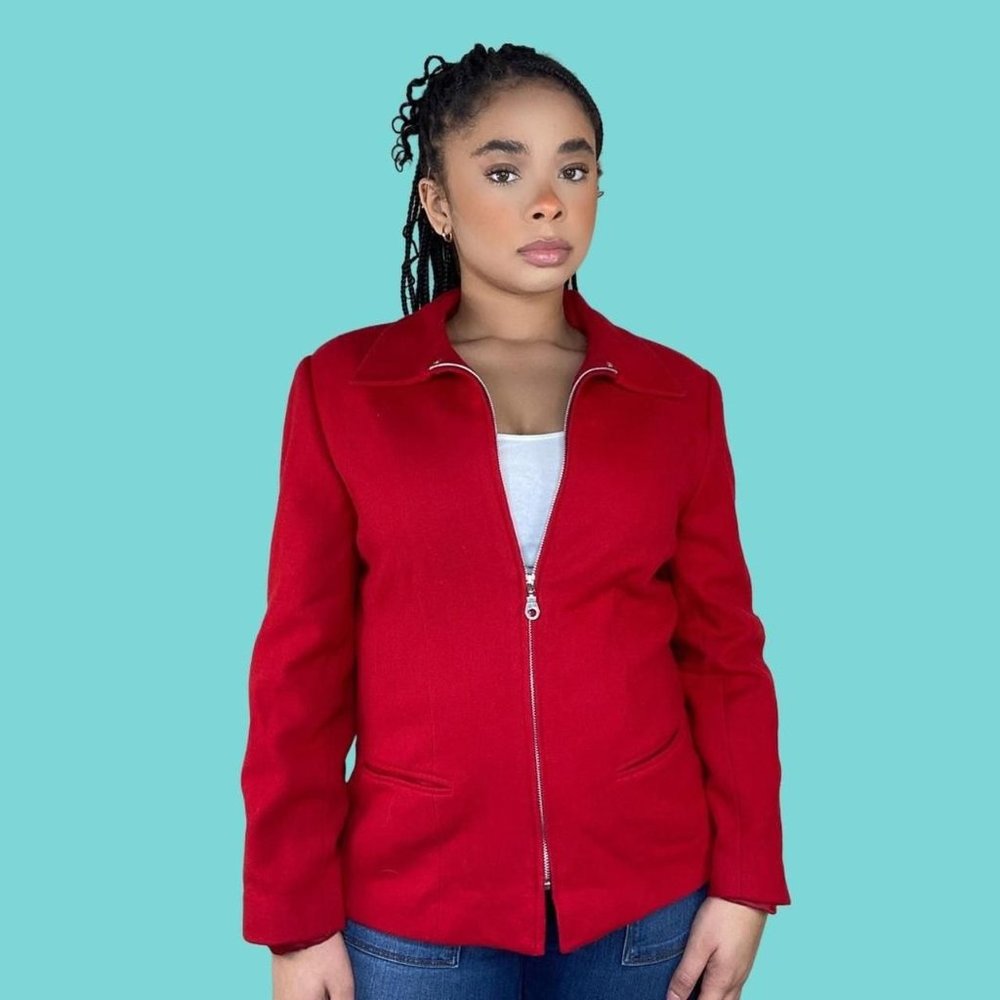 Vintage 80s Red Wool Jacket